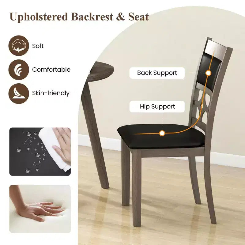 Set di 2/4 sedie da pranzo imbottite Costway senza braccioli con schienale e seduta imbottiti