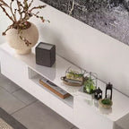 Mobile TV moderno lucido Famapy con cassetti e striscia luminosa inferiore per TV
