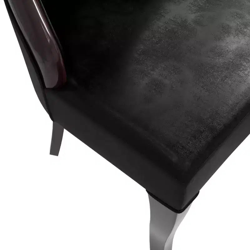 Sedia da pranzo LeisureMod imbottita in pelle/velluto, comoda sedia da cucina con gambe in legno di caucciù, serie Novara, set da 4