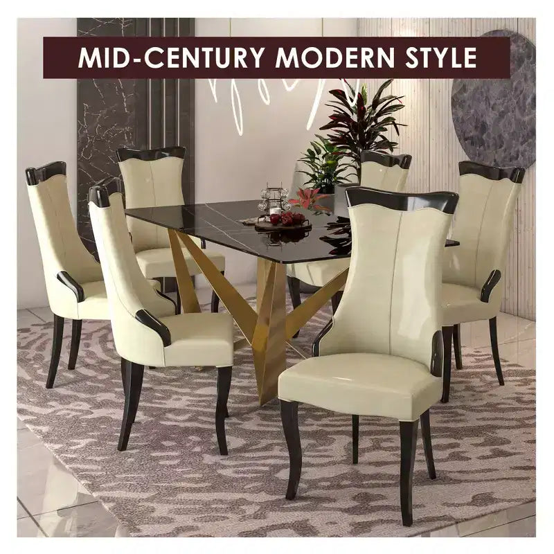 Sedia da pranzo LeisureMod imbottita in pelle/velluto, comoda sedia da cucina con gambe in legno di caucciù, serie Novara, set da 4