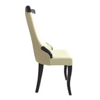 Sedia da pranzo LeisureMod imbottita in pelle/velluto, comoda sedia da cucina con gambe in legno di caucciù, serie Novara, set da 4