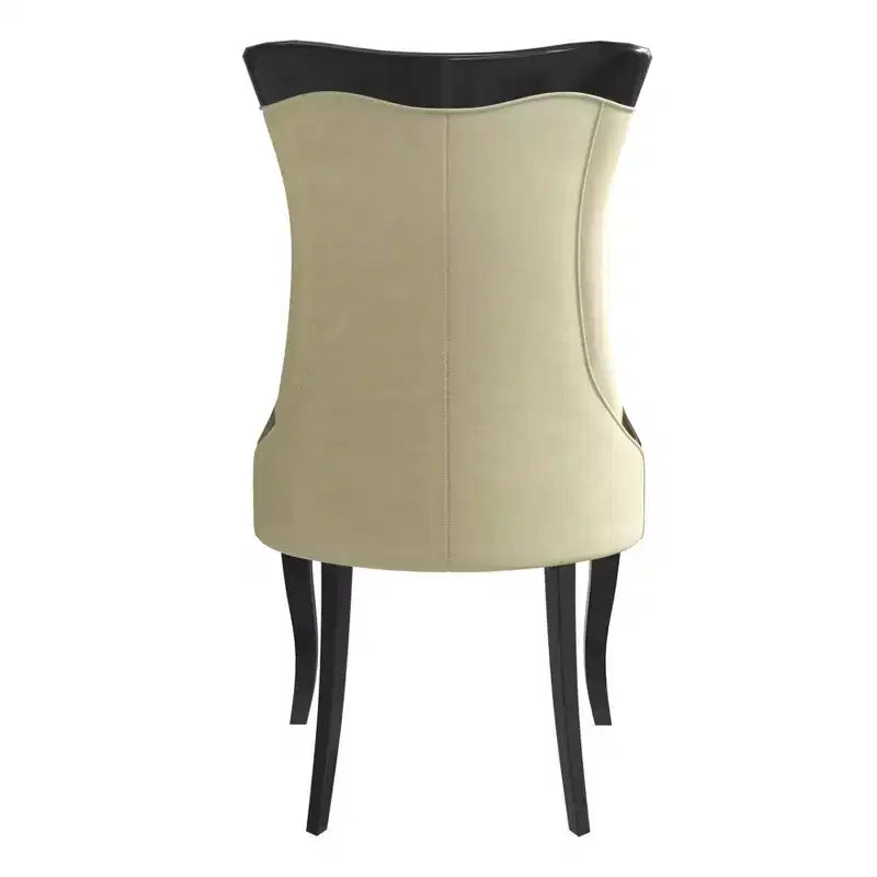 Sedia da pranzo LeisureMod imbottita in pelle/velluto, comoda sedia da cucina con gambe in legno di caucciù, serie Novara, set da 4