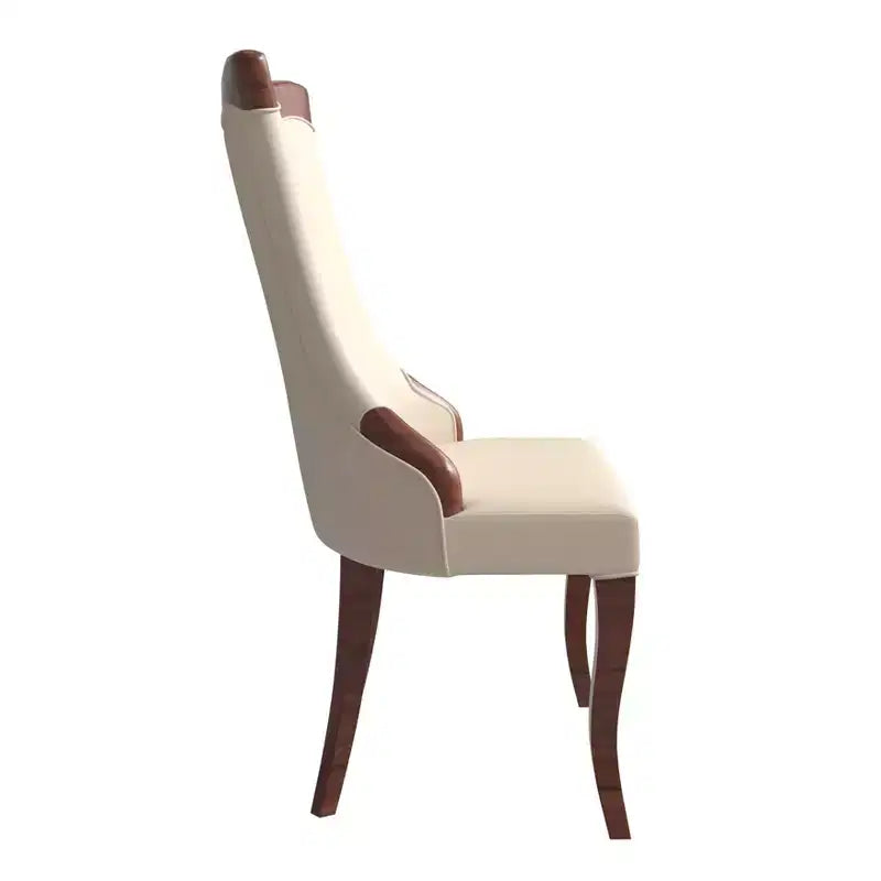 Sedia da pranzo LeisureMod imbottita in pelle/velluto, comoda sedia da cucina con gambe in legno di caucciù, serie Novara, set da 4