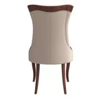 Sedia da pranzo LeisureMod imbottita in pelle/velluto, comoda sedia da cucina con gambe in legno di caucciù, serie Novara, set da 4