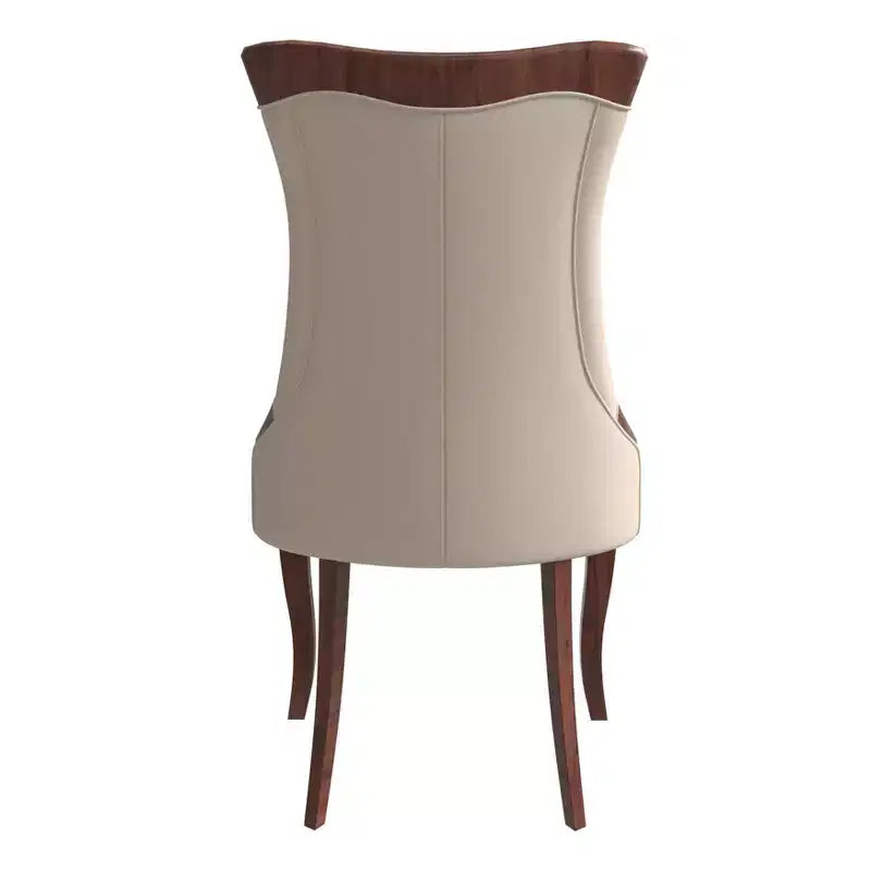 Sedia da pranzo LeisureMod imbottita in pelle/velluto, comoda sedia da cucina con gambe in legno di caucciù, serie Novara, set da 4