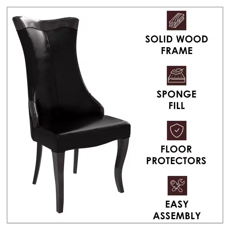 Sedia da pranzo LeisureMod imbottita in pelle/velluto, comoda sedia da cucina con gambe in legno di caucciù, serie Novara, set da 4