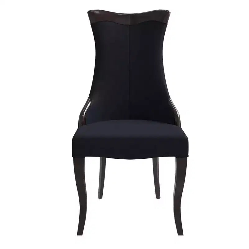 Sedia da pranzo LeisureMod imbottita in pelle/velluto, comoda sedia da cucina con gambe in legno di caucciù, serie Novara, set da 4
