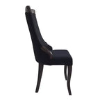 Sedia da pranzo LeisureMod imbottita in pelle/velluto, comoda sedia da cucina con gambe in legno di caucciù, serie Novara, set da 4