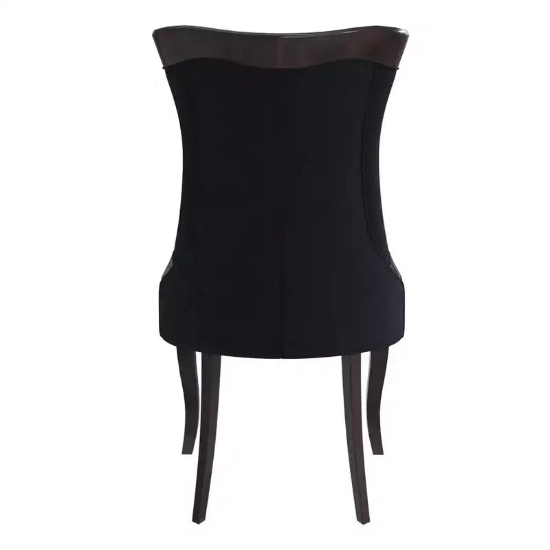 Sedia da pranzo LeisureMod imbottita in pelle/velluto, comoda sedia da cucina con gambe in legno di caucciù, serie Novara, set da 4