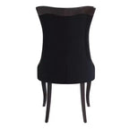 Sedia da pranzo LeisureMod imbottita in pelle/velluto, comoda sedia da cucina con gambe in legno di caucciù, serie Novara, set da 4
