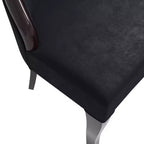 Sedia da pranzo LeisureMod imbottita in pelle/velluto, comoda sedia da cucina con gambe in legno di caucciù, serie Novara, set da 4