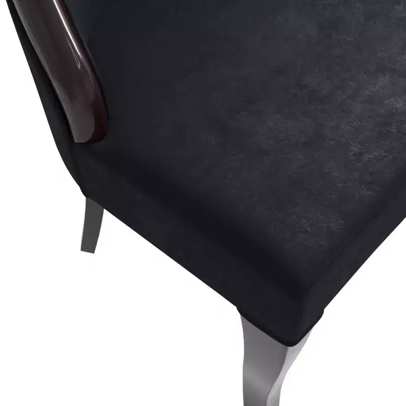 Sedia da pranzo LeisureMod imbottita in pelle/velluto, comoda sedia da cucina con gambe in legno di caucciù, serie Novara, set da 4