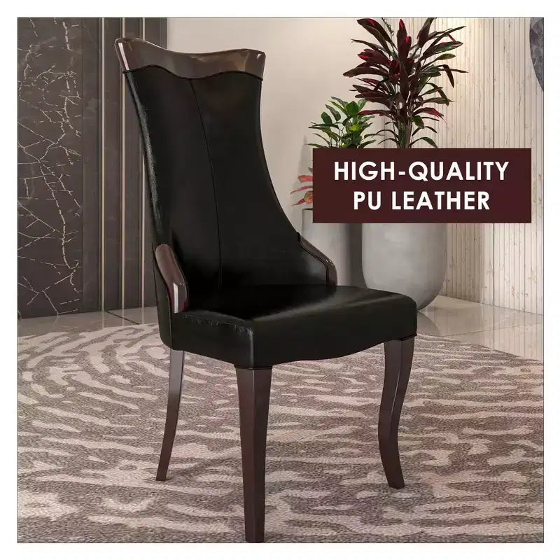 Sedia da pranzo LeisureMod imbottita in pelle/velluto, comoda sedia da cucina con gambe in legno di caucciù, serie Novara, set da 4