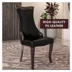Sedia da pranzo LeisureMod imbottita in pelle/velluto, comoda sedia da cucina con gambe in legno di caucciù, serie Novara, set da 4