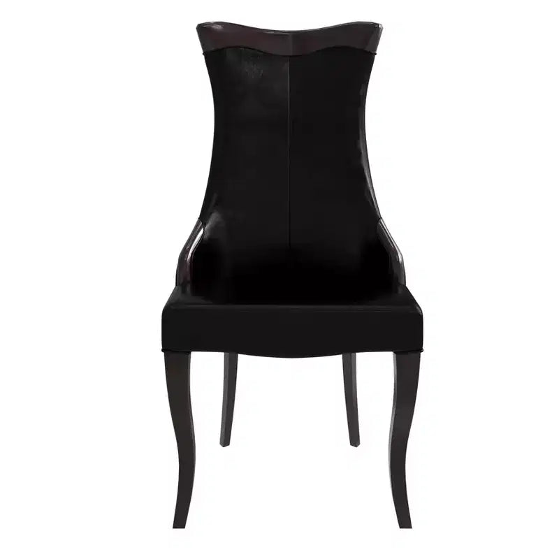 Sedia da pranzo LeisureMod imbottita in pelle/velluto, comoda sedia da cucina con gambe in legno di caucciù, serie Novara, set da 4