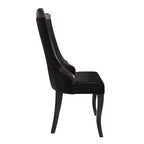 Sedia da pranzo LeisureMod imbottita in pelle/velluto, comoda sedia da cucina con gambe in legno di caucciù, serie Novara, set da 4