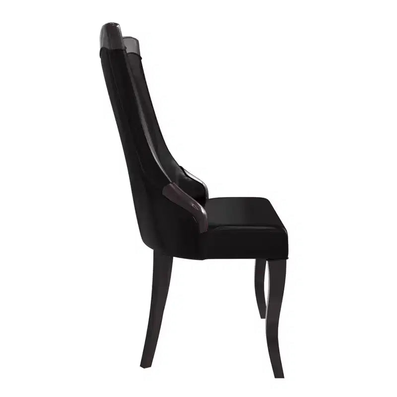 Sedia da pranzo LeisureMod imbottita in pelle/velluto, comoda sedia da cucina con gambe in legno di caucciù, serie Novara, set da 4