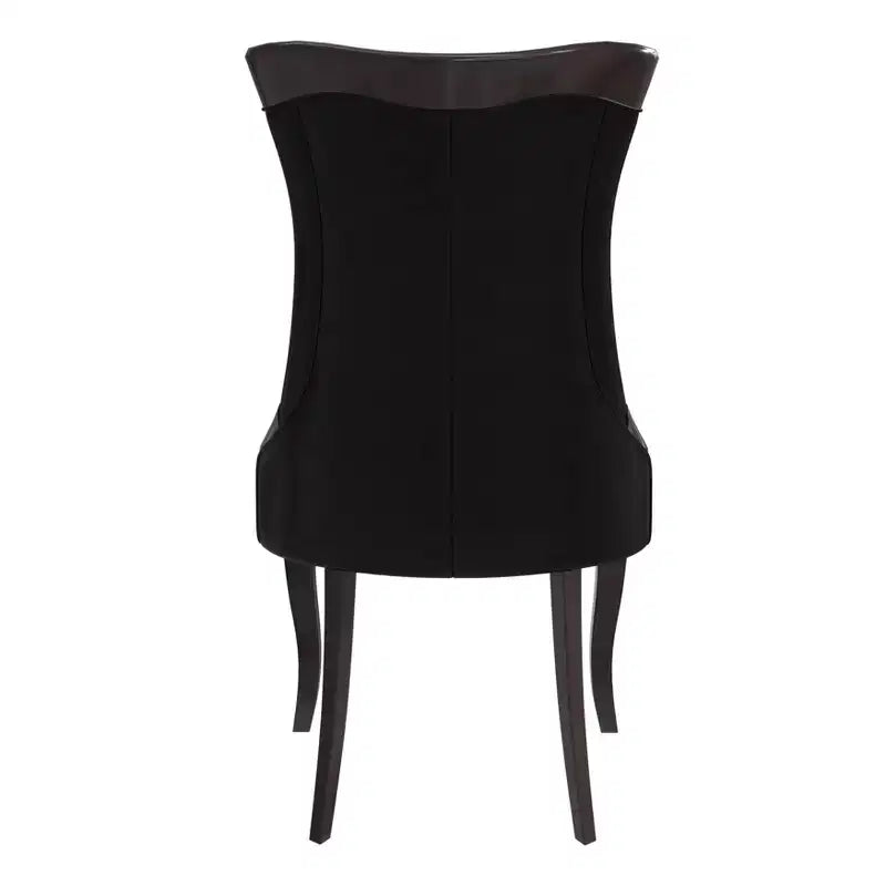 Sedia da pranzo LeisureMod imbottita in pelle/velluto, comoda sedia da cucina con gambe in legno di caucciù, serie Novara, set da 4