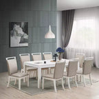 Kings Brand Furniture Austin, Sedie laterali imbottite per sala da pranzo, set da 2, grigio/bianco
