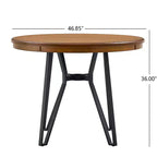 Christopher Knight Home Tavolo Wedy Rotondo 46,85 a 4 Posti Altezza Bancone con Gambe a Forcina