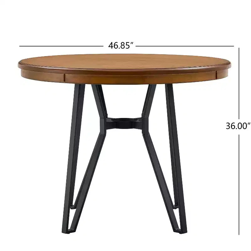 Christopher Knight Home Tavolo Wedy Rotondo 46,85 a 4 Posti Altezza Bancone con Gambe a Forcina