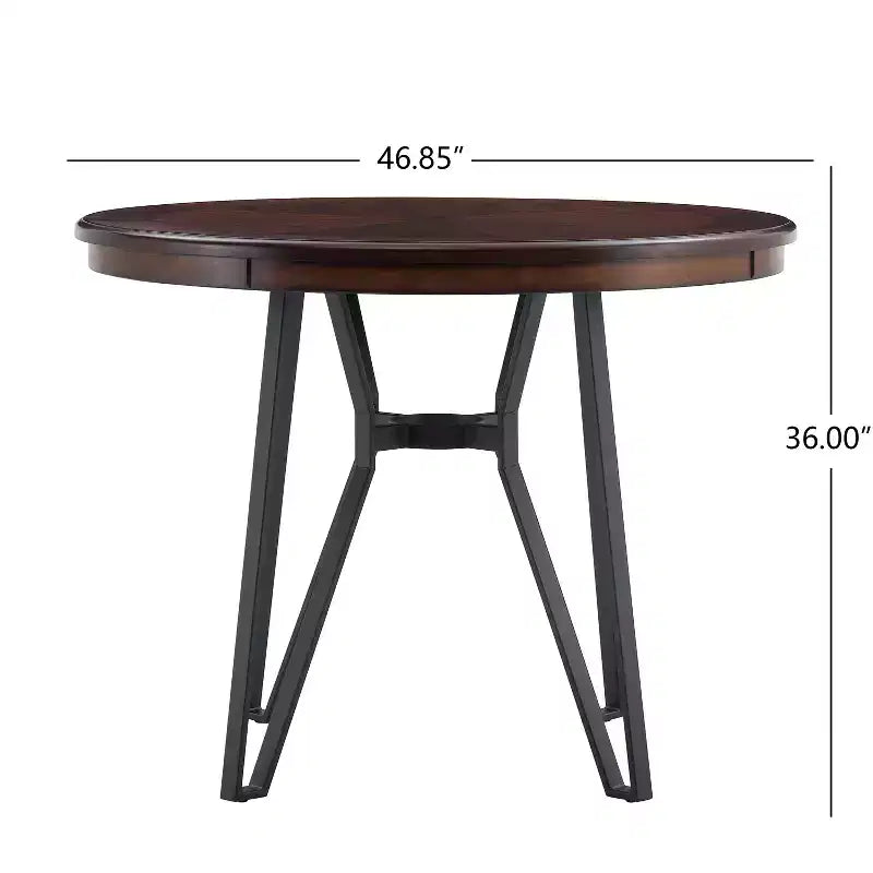 Christopher Knight Home Tavolo Wedy Rotondo 46,85 a 4 Posti Altezza Bancone con Gambe a Forcina