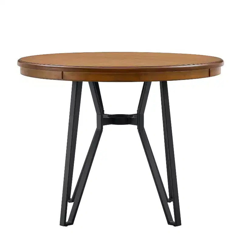 Christopher Knight Home Tavolo Wedy Rotondo 46,85 a 4 Posti Altezza Bancone con Gambe a Forcina
