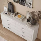 Cassettiera Famapy con Sei Cassetti Effetto Legno e Maniglie Nere per Soggiorno