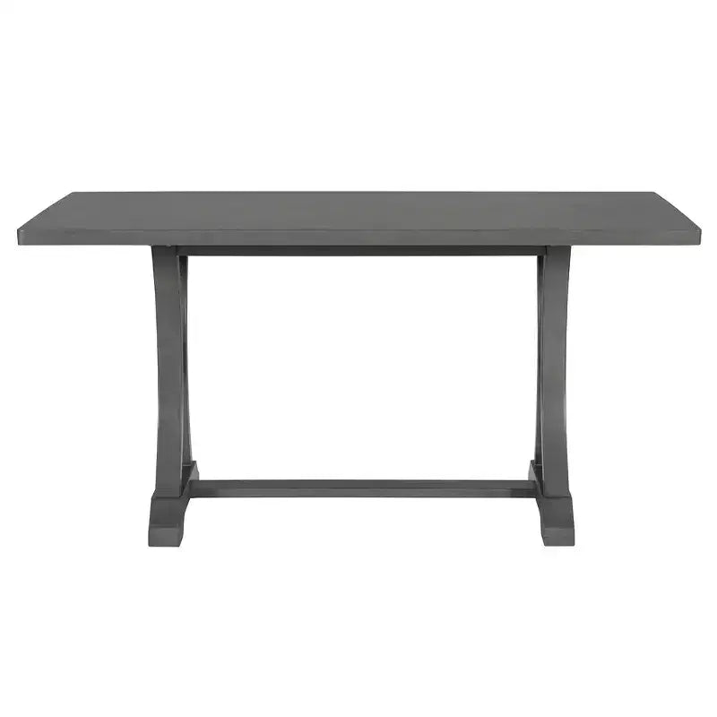 Set da pranzo Whisen in stile rustico, 6 pezzi con 4 sedie imbottite e panca per sala da pranzo