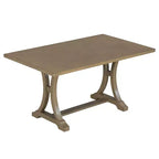 Set da pranzo Whisen in stile rustico, 6 pezzi con 4 sedie imbottite e panca per sala da pranzo