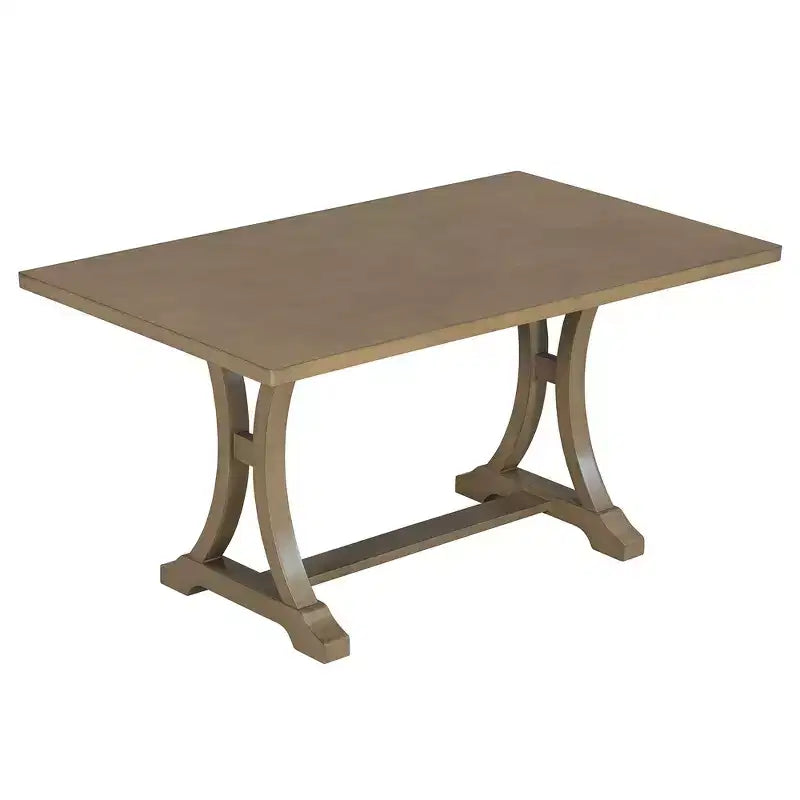 Set da pranzo Whisen in stile rustico, 6 pezzi con 4 sedie imbottite e panca per sala da pranzo