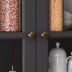 Famapy 31.5'' L Libreria con ante in vetro, vetrina, organizer in legno per dispensa