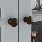 Famapy 31.5'' L Libreria con ante in vetro, vetrina, organizer in legno per dispensa