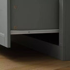 Famapy 31.5'' L Libreria con ante in vetro, vetrina, organizer in legno per dispensa