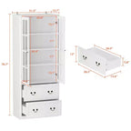 Famapy 31.5'' L Libreria con ante in vetro, vetrina, organizer in legno per dispensa