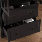 Famapy 31.5'' L Libreria con ante in vetro, vetrina, organizer in legno per dispensa