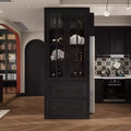 Famapy 31.5'' L Libreria con ante in vetro, vetrina, organizer in legno per dispensa