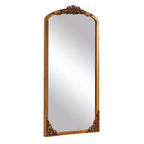 Specchio a figura intera PexFix 70x30 in legno massello scolpito, ad angolo retto, leggermente arcuato, color oro