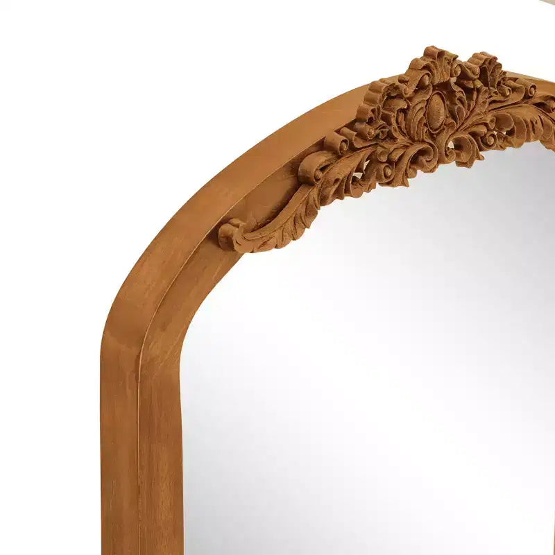 Specchio a figura intera PexFix 70x30 in legno massello scolpito, ad angolo retto, leggermente arcuato, color oro