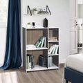 Kings Brand Furniture - Moreno 5 - Cube Wood Open Shelf Organizer Storage Bookcase, Gray/White