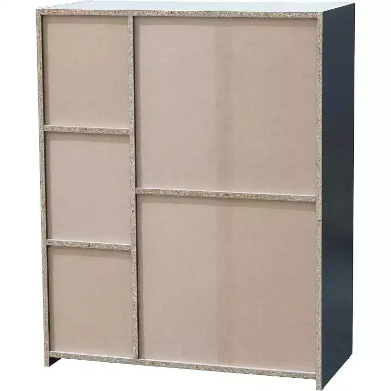 Kings Brand Furniture - Moreno 5 - Libreria con ripiani a cubo in legno aperti, organizer, grigio/bianco