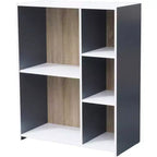 Kings Brand Furniture - Moreno 5 - Libreria con ripiani a cubo in legno aperti, organizer, grigio/bianco