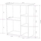 Kings Brand Furniture - Moreno 5 - Libreria con ripiani a cubo in legno aperti, organizer, grigio/bianco