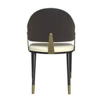 LeisureMod Aria Sedie da pranzo moderne set da 4, rivestite in pelle PU, gambe in metallo, sedute comode per cucina e sala da pranzo