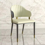 LeisureMod Aria Sedie da pranzo moderne set da 4, rivestite in pelle PU, gambe in metallo, sedute comode per cucina e sala da pranzo