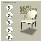 LeisureMod Aria Sedie da pranzo moderne set da 4, rivestite in pelle PU, gambe in metallo, sedute comode per cucina e sala da pranzo