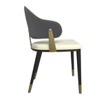 LeisureMod Aria Sedie da pranzo moderne set da 4, rivestite in pelle PU, gambe in metallo, sedute comode per cucina e sala da pranzo