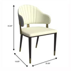 LeisureMod Aria Sedie da pranzo moderne set da 4, rivestite in pelle PU, gambe in metallo, sedute comode per cucina e sala da pranzo
