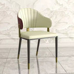 LeisureMod Aria Sedie da pranzo moderne set da 4, rivestite in pelle PU, gambe in metallo, sedute comode per cucina e sala da pranzo