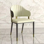 LeisureMod Aria Sedie da pranzo moderne set da 4, rivestite in pelle PU, gambe in metallo, sedute comode per cucina e sala da pranzo
